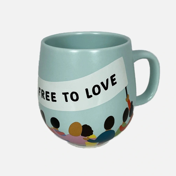 Indigo Mug “Everybody is Free to Love” Banner Coffee Ceramic Tea 14 oz. - Picture 9 of 9